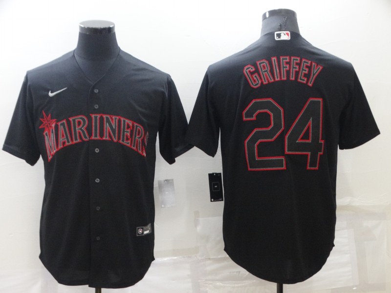 Men's Seattle Mariners Ken Griffey Jr. #24 Black Baseball Jersey